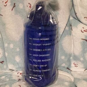 Elvira 1 Gallon Motivational Sports Bottle- Solid Blue Color